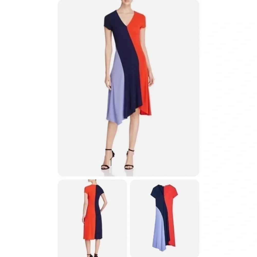 Tory Burch Walden Asymmetrical Color Block Dress